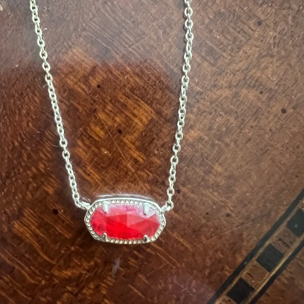 Kendra Scott Gold Necklace with Red Stone - Picture 3 of 3
